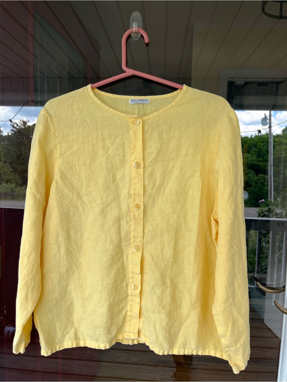 Vtg Russ Berens Malibu Linen Button Down Shirt M b3